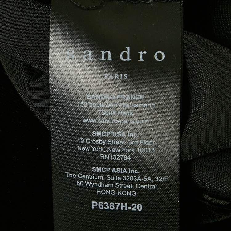 Pre Owned Sandro Black velvet Bead Detail Mini Dress S