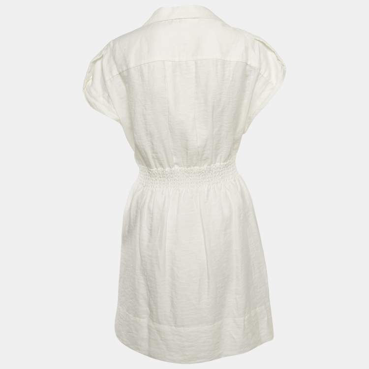 Pre Owned Sandro White Cotton Blend Mini Dress S