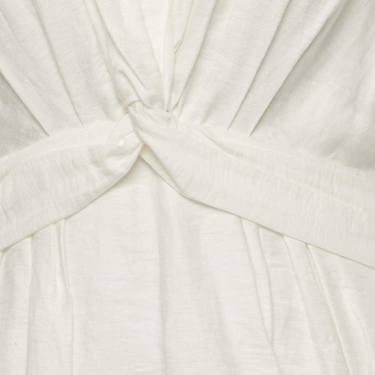 Pre Owned Sandro White Cotton Blend Mini Dress S