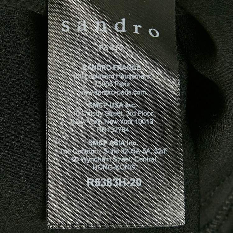 Pre Owned Sandro Black Lace Mini Dress S 