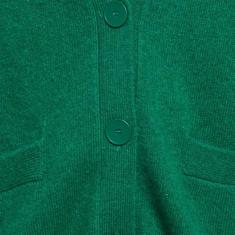 Pre Owned Sandro Green Wool Knit Buttoned Cardigan S