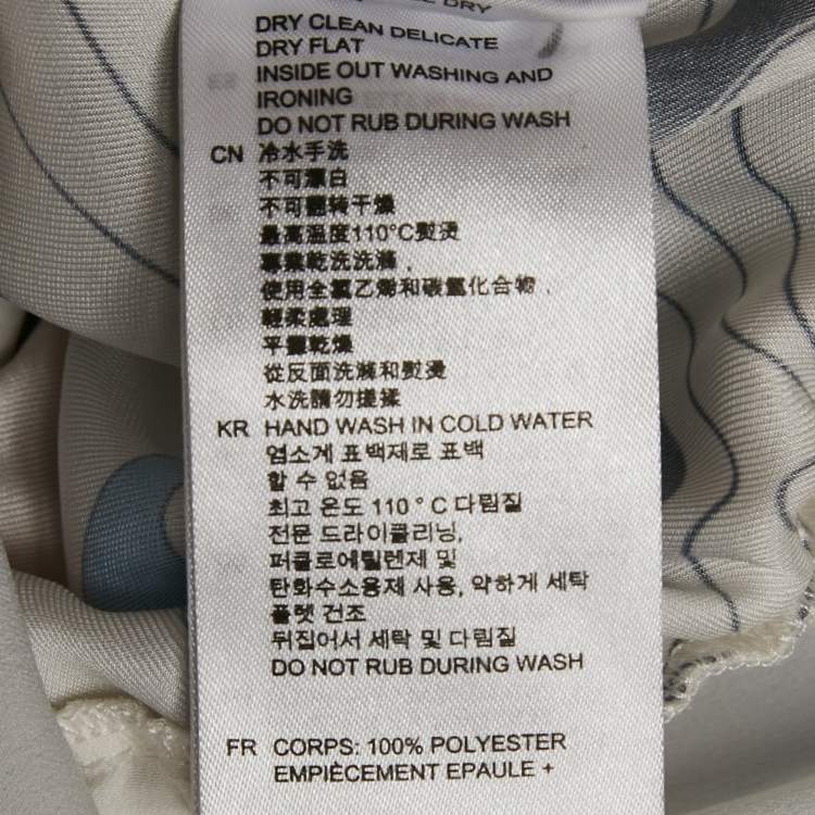 Pre Owned Sandro White Printed Crepe and Silk Trim Mini Dress S