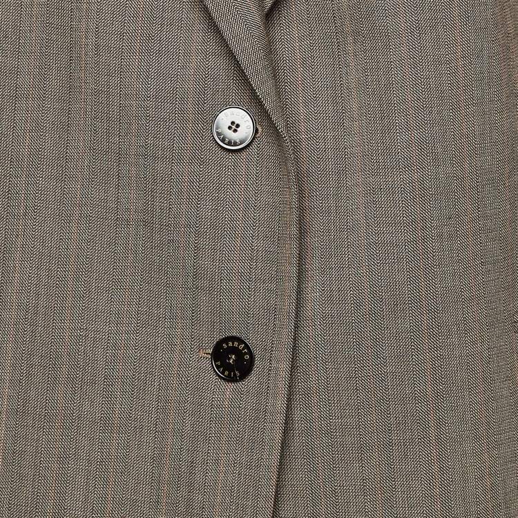 Pre Owned Sandro Brown Wool Oversized Blazer & Shorts XL