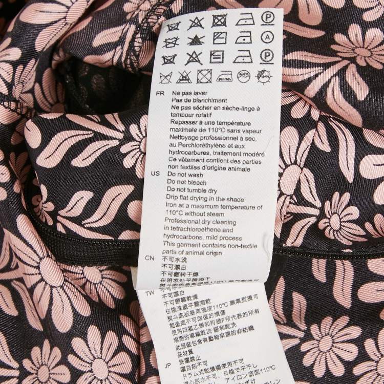 Pre Owned Sandro Pink Floral Printed Silk Mini Dress M