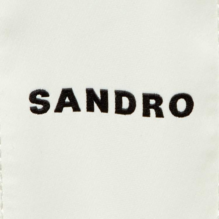 Pre Owned Sandro Pink & Cream Knit Button Front Cardigan S