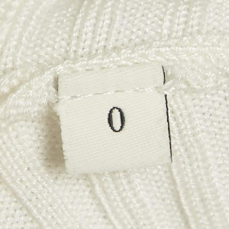 Pre Owned Sandro White Rib Knit Button Front Fitted Top XS