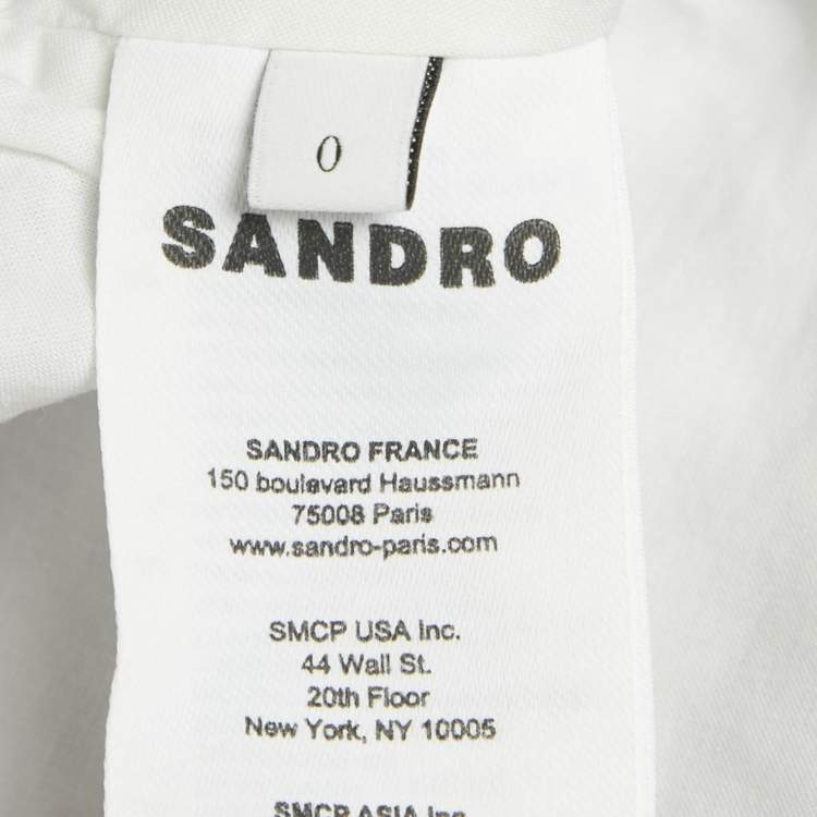 Pre Owned Sandro Lilac Stripe Linen Blend Blonvilla Cropped Top XS 