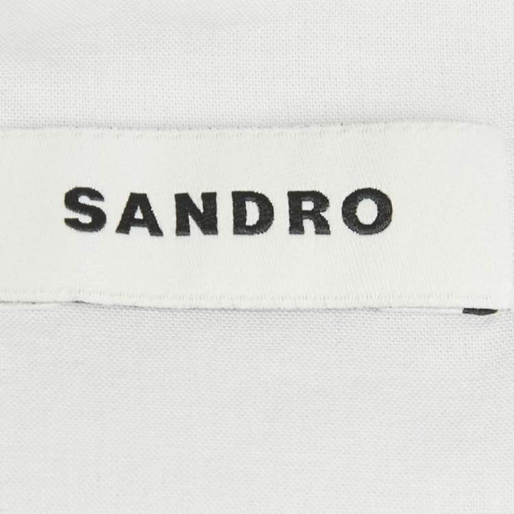 Pre Owned Sandro Lilac Stripe Linen Blend Blonvilla Cropped Top XS 