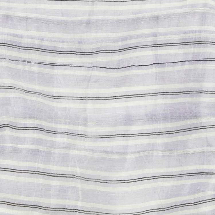 Pre Owned Sandro Lilac Stripe Linen Blend Blonvilla Cropped Top XS 