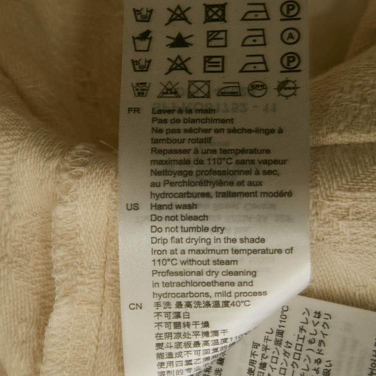 Pre Owned Sandro Beige Jacquard Zip Front Mini Dress M