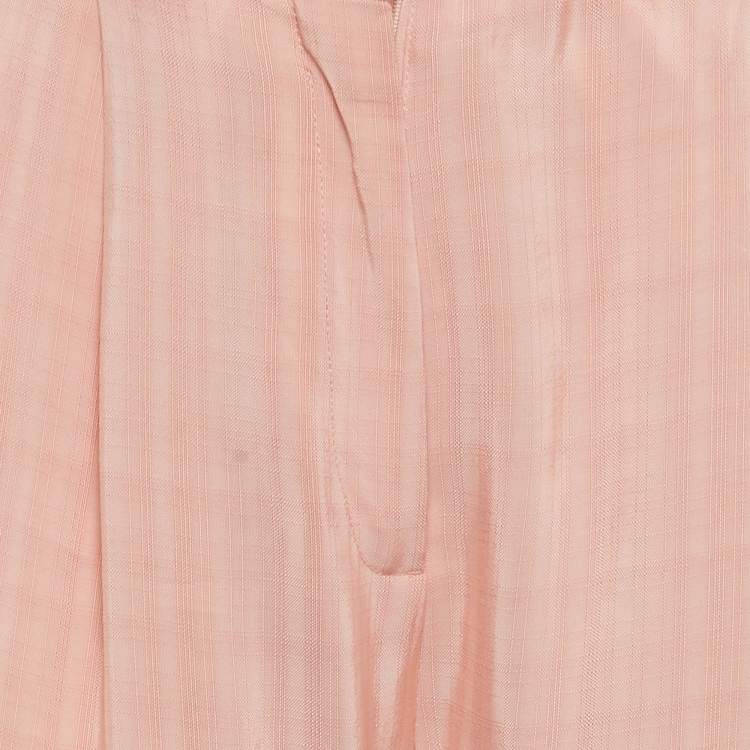 Pre Owned Sandro Poudre Pink Crepe Straight Fit Trousers S