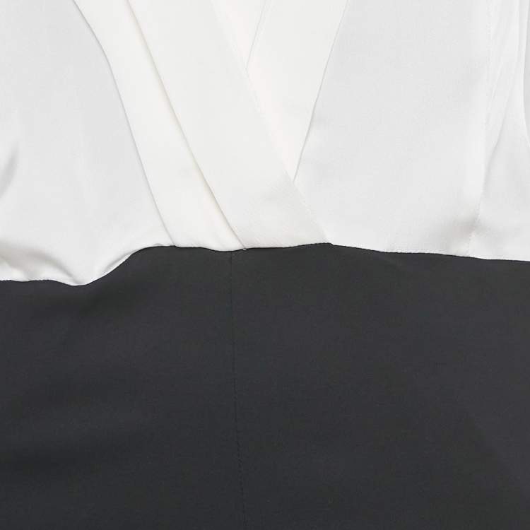 Pre Owned Sandro Black /White Crepe Blend Jumpsuit M