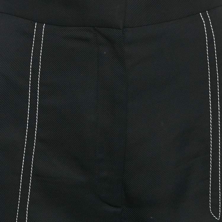 Pre Owned Sandro Black Contrast Stitch Gabardine Trousers XS