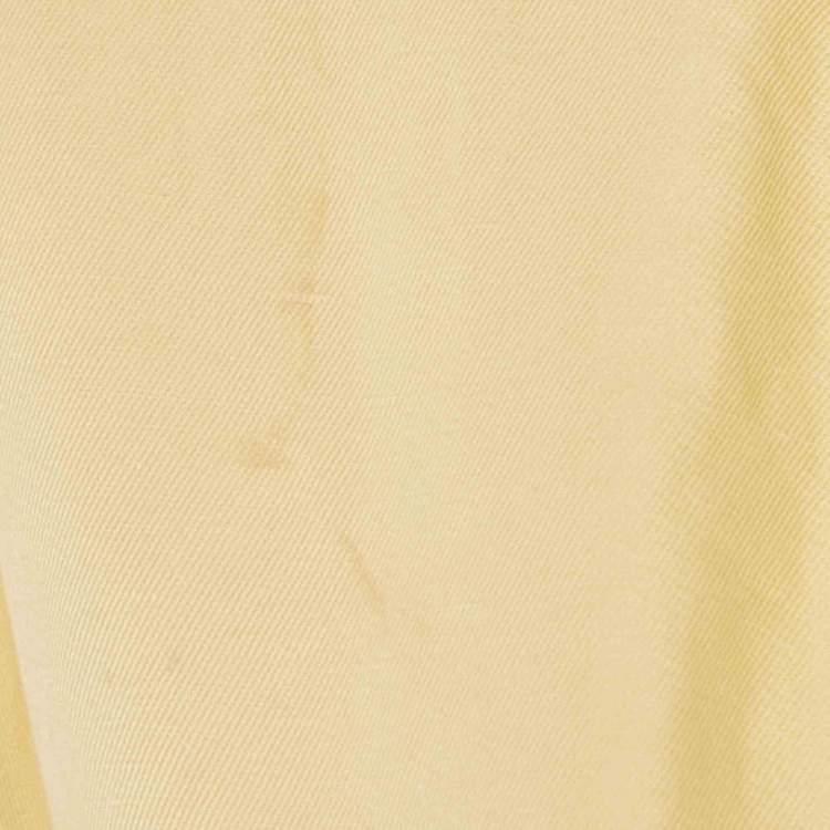 Pre Owned Sandro Yellow Crepe Gathered Mini Dress XS  