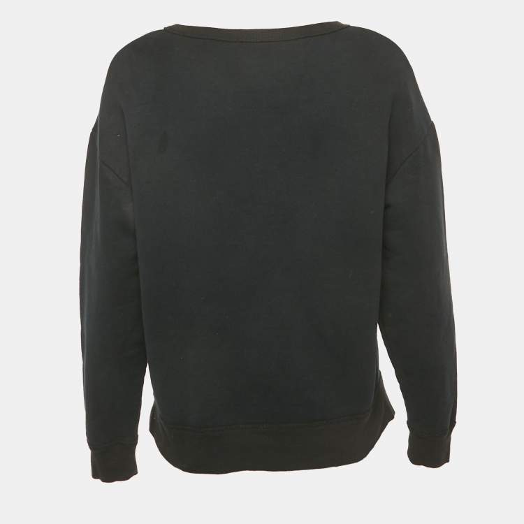 Pre Owned Sandro Navy Blue Embellished Detail Cotton Sweatshirt M