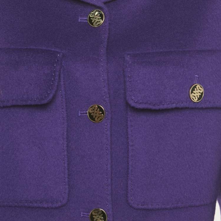 Pre Owned Sandro Purple Wool Cropped  Jacket XS 