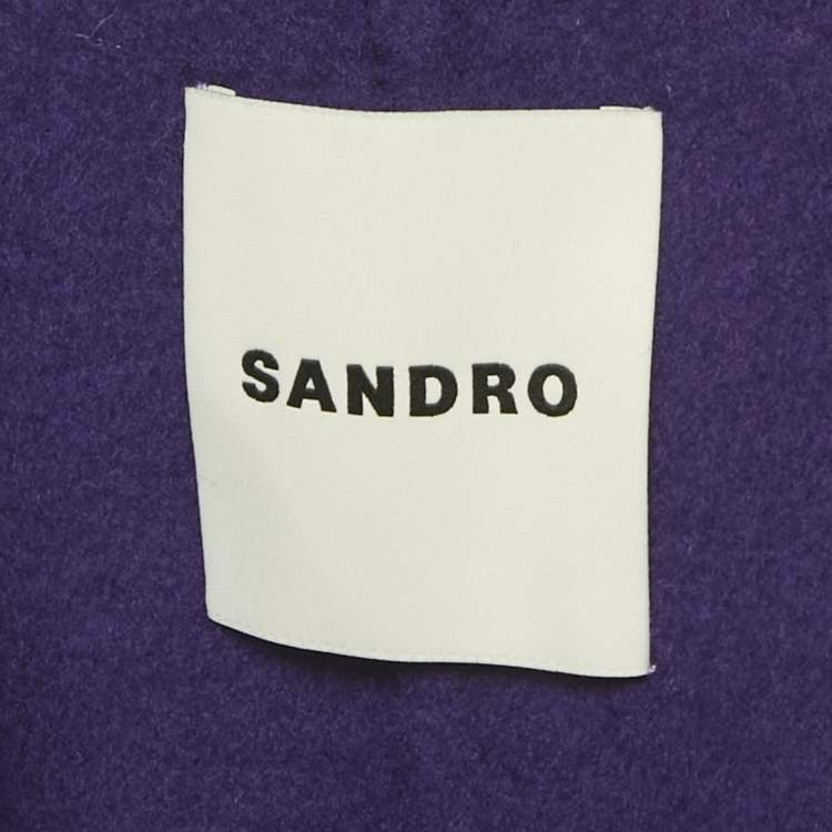 Pre Owned Sandro Purple Wool Cropped  Jacket XS 