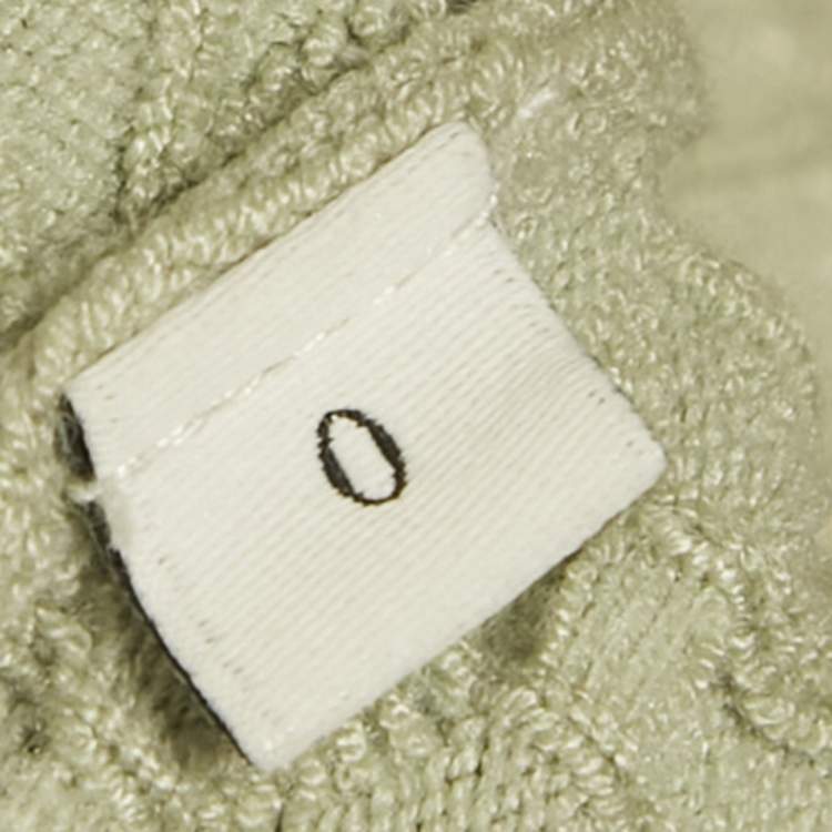 Pre Owned Sandro Light Green Fancy Stitch Knit Jacket and Skirt Set XS