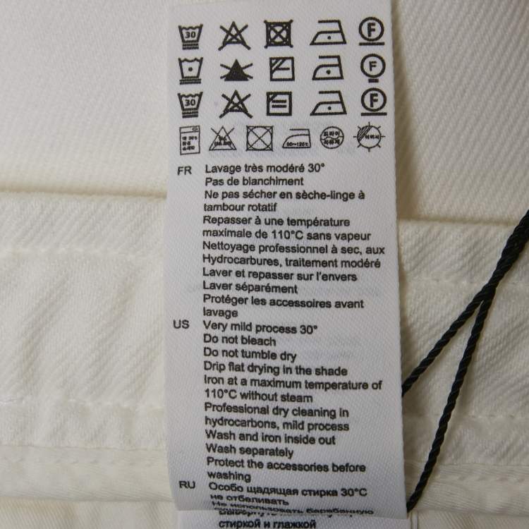 Pre Owned Sandro White Cotton Drill Wide Leg High Waist Jeans M