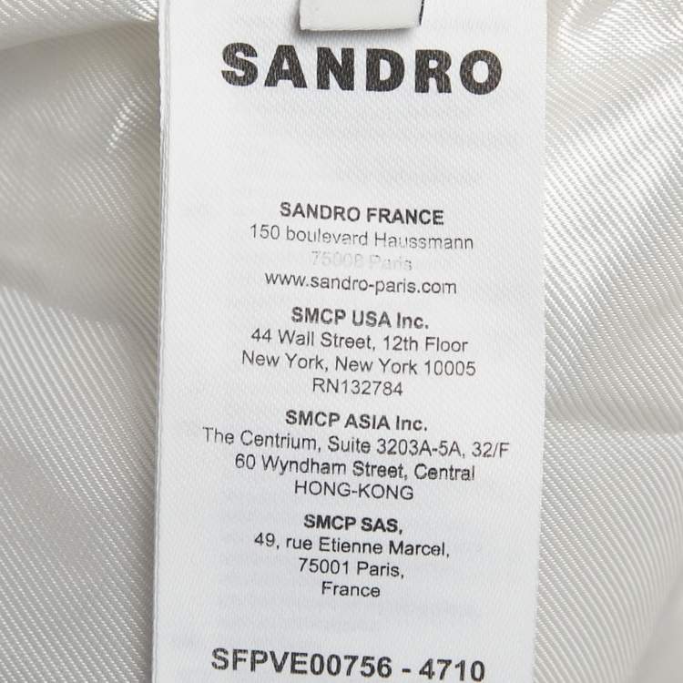 Pre Owned Sandro Blue Wool Blend Oversized Tailored Jacket XS