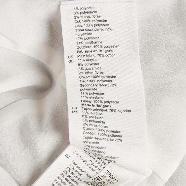 Pre Owned Sandro Monochrome Tweed & Lace Collared Mini Dress S