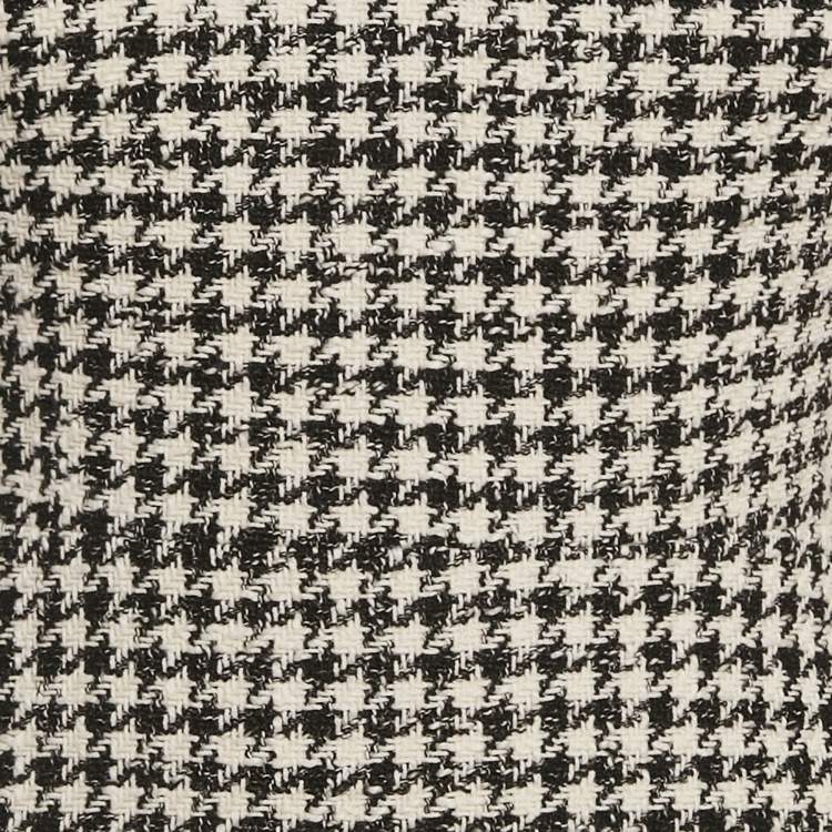 Pre Owned Sandro Monochrome Tweed & Lace Collared Mini Dress S