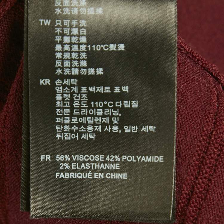 Pre Owned Sandro Burgundy Knit Mini Dress S