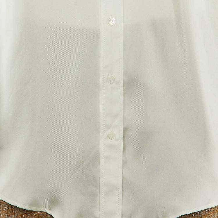 Pre Owned Sandro Beige Tweed & White Satin Shirt , Vest & Pants Set S