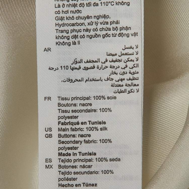 Pre Owned Sandro Beige Tweed & White Satin Shirt , Vest & Pants Set S