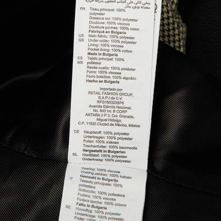 Pre Owned Sandro Black /White Embellished Houndstooth Oversize Blazer XS 