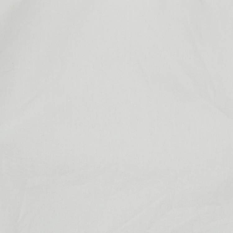 Pre Owned Sandro White Cotton Ruffled High Neck Top S