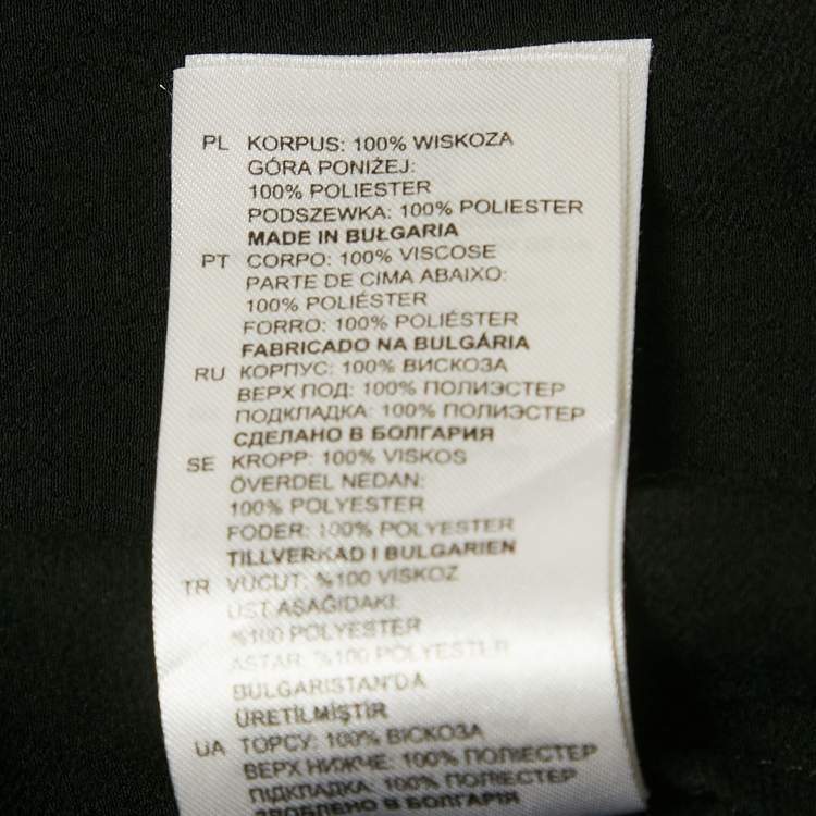 Pre Owned Sandro Black /Beige Crepe Sleeveless Midi Dress L