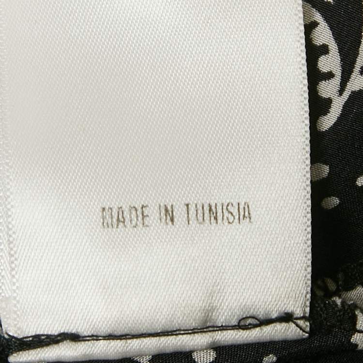 Pre Owned Sandro Black/Blue Printed Silk Mini Dress S