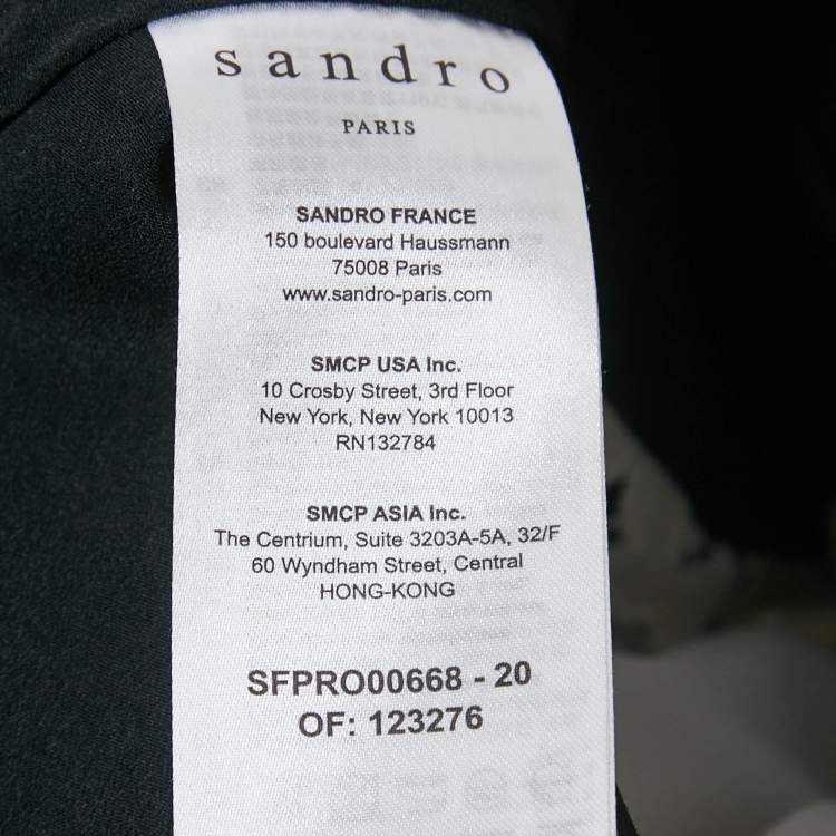 Pre Owned Sandro White/Black Lace Camelia Mini Dress L