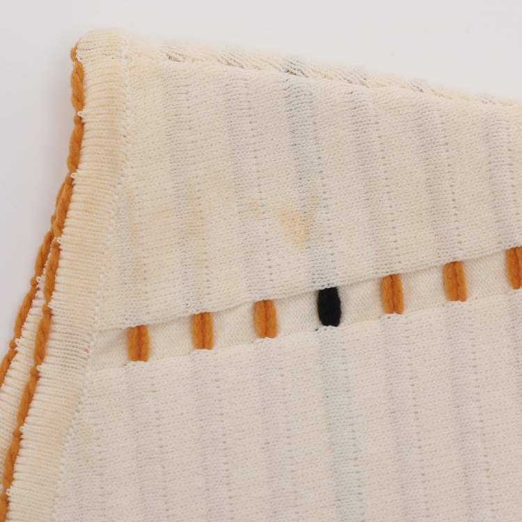 Pre Owned Sandro Cream Striped Rib Knit Top and Mini Skirt Set S