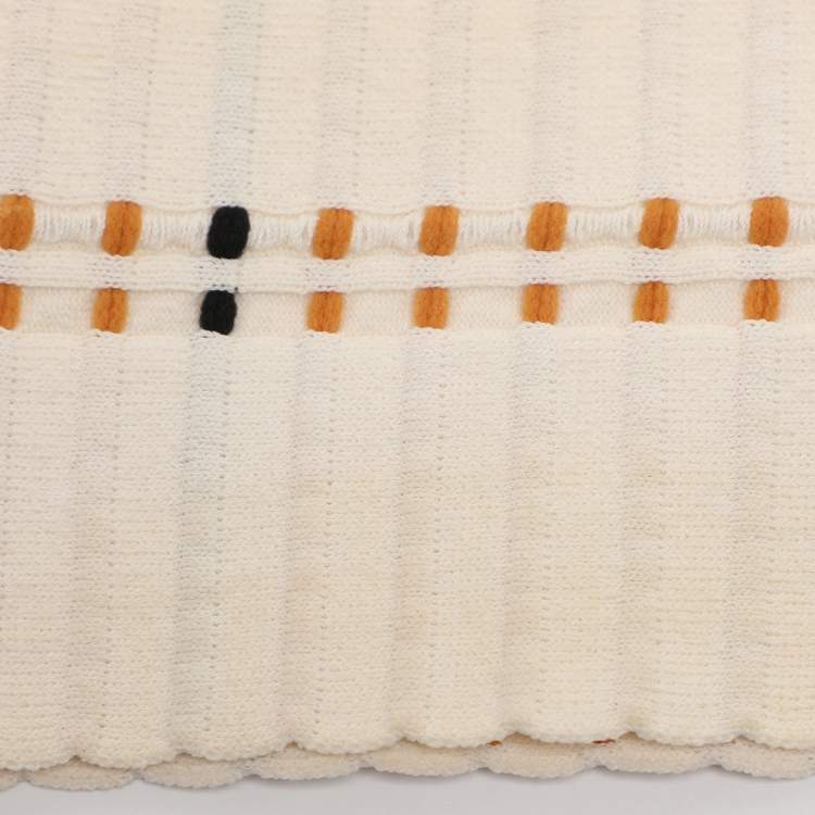 Pre Owned Sandro Cream Striped Rib Knit Top and Mini Skirt Set S