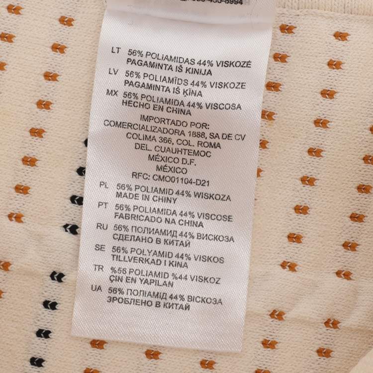 Pre Owned Sandro Cream Striped Rib Knit Top and Mini Skirt Set S