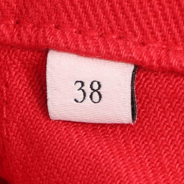 Pre Owned Sandro Red Denim Button Front Lace-Up Detail Jacket M