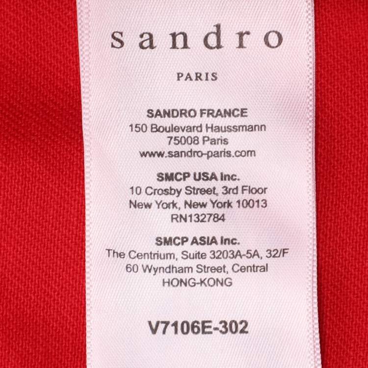 Pre Owned Sandro Red Denim Button Front Lace-Up Detail Jacket M