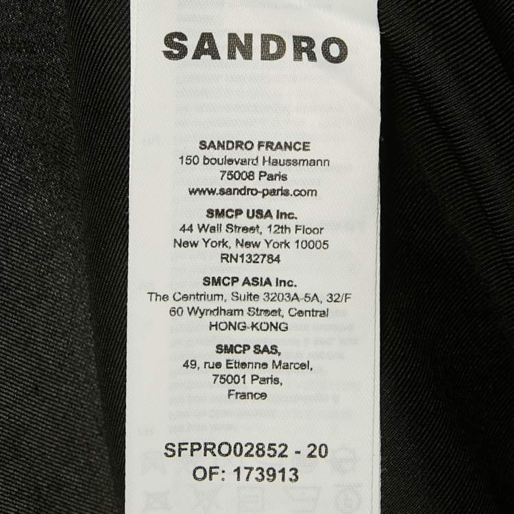 Pre Owned Sandro Black Silk Long Sleeve Mini Dress XS