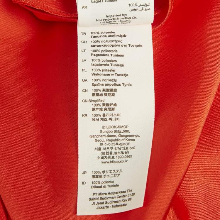 Pre Owned Sandro Orange Satin Floaty Maxi Dress S