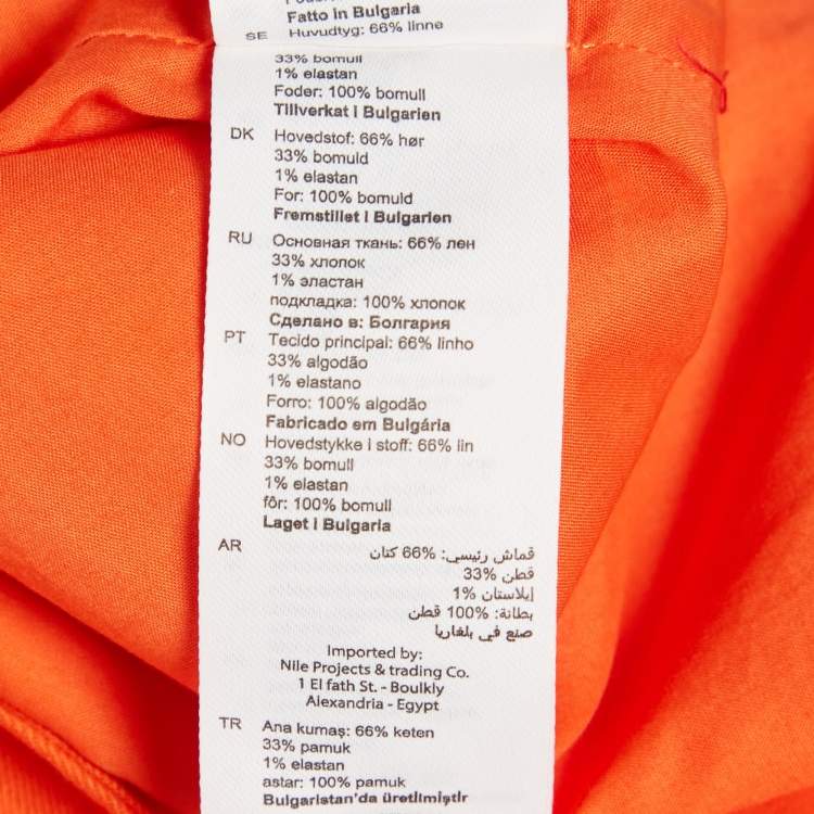 Pre Owned Sandro Orange Linen Blend Vest S