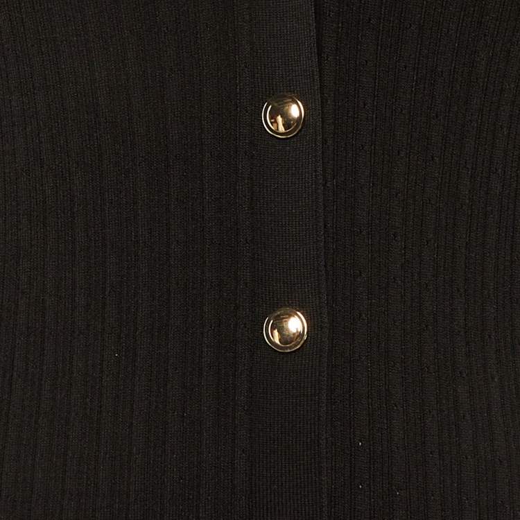 مملوكة مسبقًا Sandro Black Knit Button Front Midi Dress M