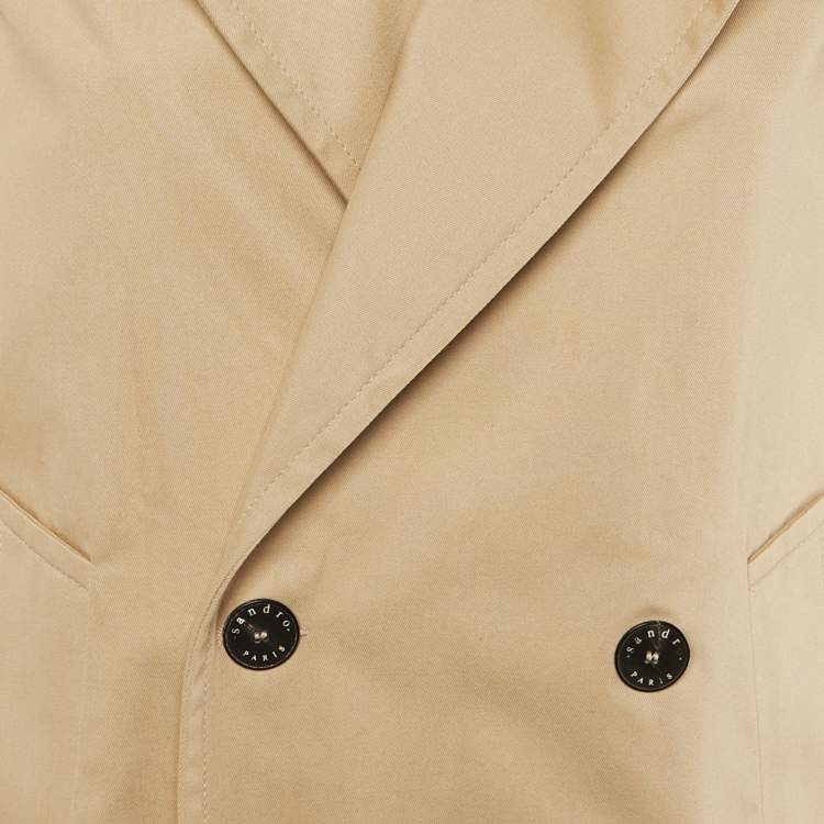 Pre Owned Sandro Beige Cotton Trench Coat S