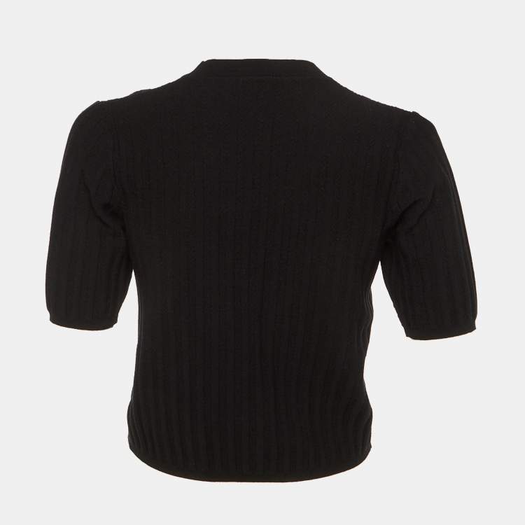 Pre Owned Sandro Black Rib Knit Sweater L