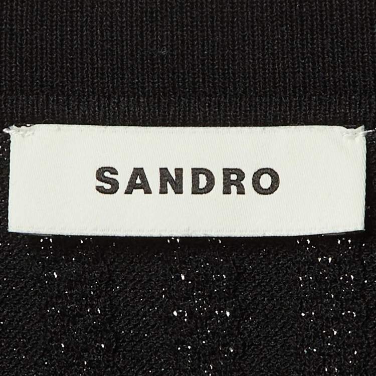 Pre Owned Sandro Black Rib Knit Sweater L