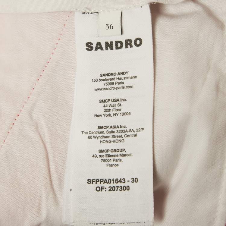 Pre Owned Sandro Red Linen Blend Trousers S