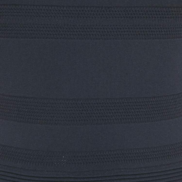 مملوكة مسبقًا Sandro Navy Blue Stretch Knit Midi Dress M