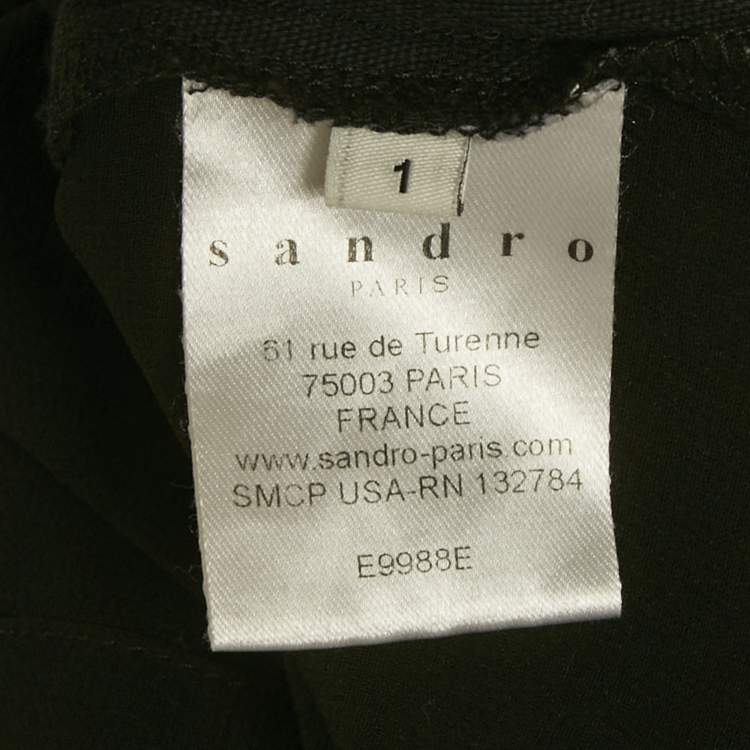 Pre Owned Sandro Black Rib Knit Frayed Detail Tank Top S