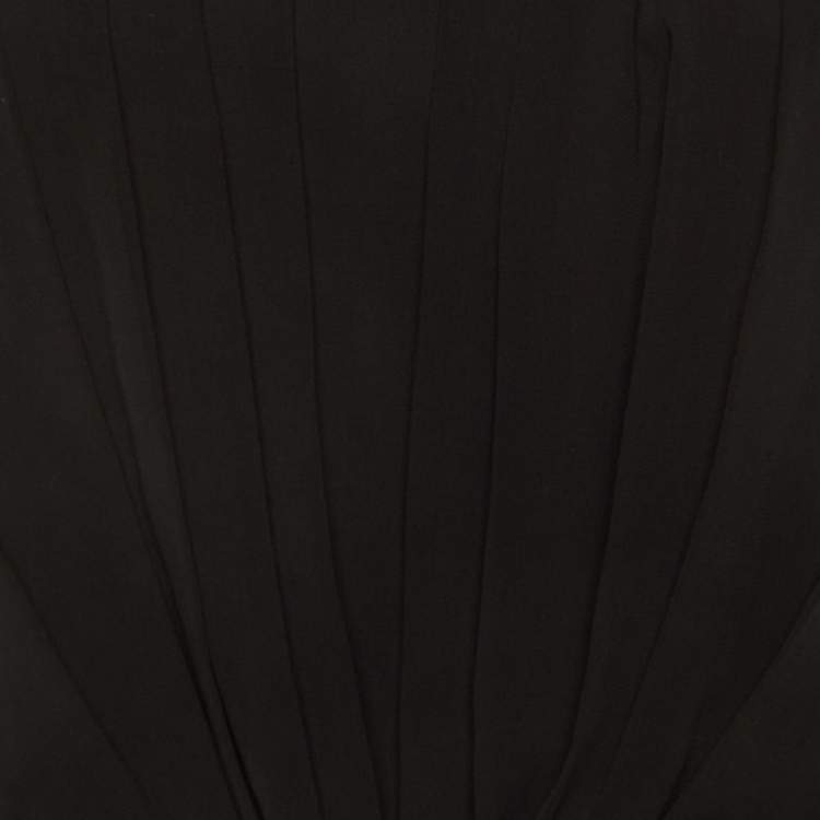 Pre Owned Sandro Black Crepe Pleated Sleeveless Maxi Dress M